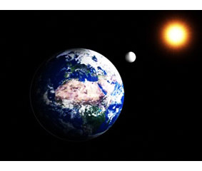 pianeta Terra, luna, sole